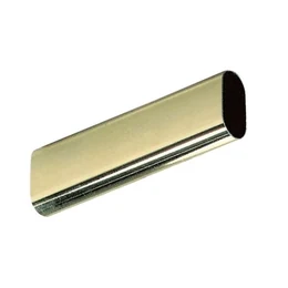 Tube ovale en laiton poli miroir