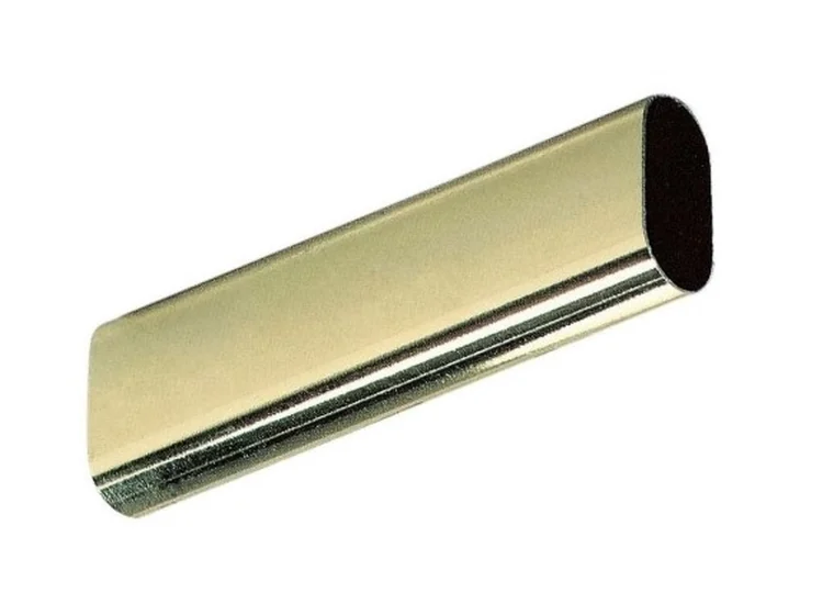 Tube ovale en laiton poli miroir